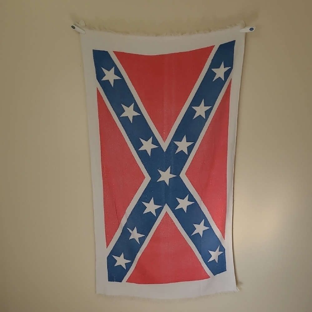 HTF Vintage Cannon Confederate Battle Flag Beach Towel Rare